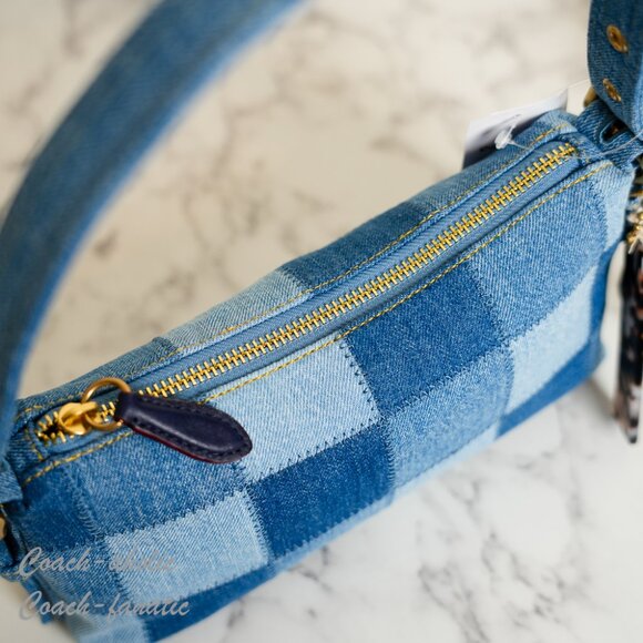 Coach Coachtopia Alter/Ego Small Slouchy Shoulder Bag In Upcrafted Cotton CDT10 - Picture 13 of 16